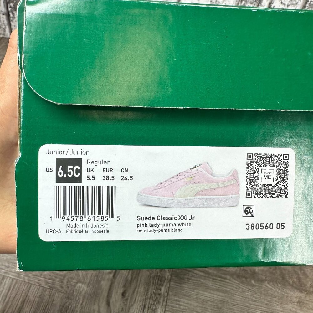 🌟🌟NIB AWESOME🌟🌟Puma Suede Classic XXI Jr Youth size 6.5y/Women size 8 Pink - Picture 9 of 9